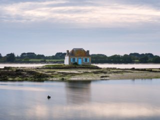 Ria d'Etel in Brittany at blue hour