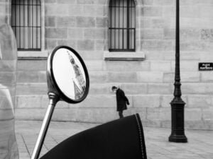 Man walking near Place du Panthéon in Paris