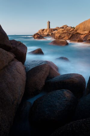 Lighthouse of Ploumanach, Brittany, France.