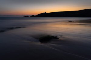 Sunset at Port-Blanc, Quiberon, France.