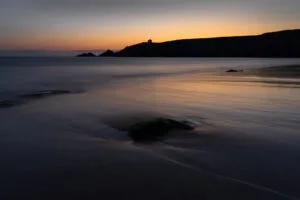 Sunset at Port-Blanc, Quiberon, France.