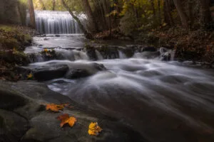 Waterfall of Les Vaux de Cernay, Yvelines, France.