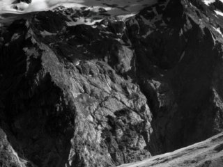 La Meije glacier in the Alps, France