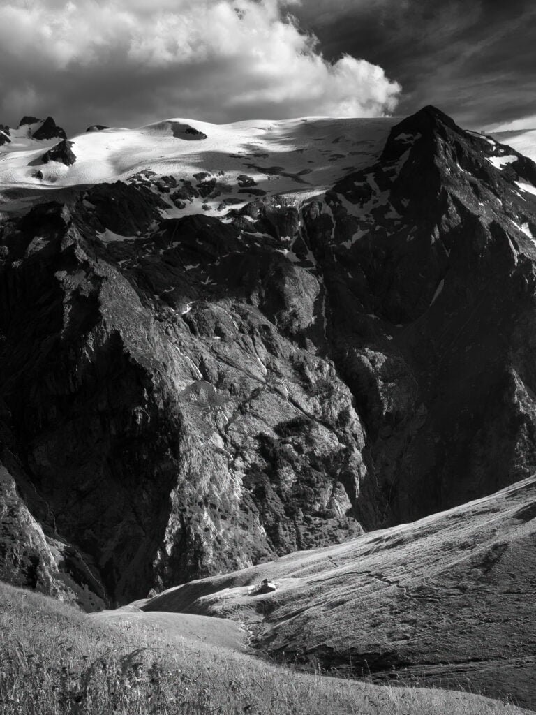 La Meije glacier in the Alps, France