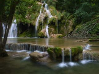 Waterfall of Tufs in Jura at Spring