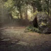 Grave of Merlin in Broceliande forest, France