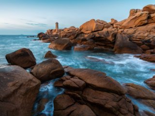 Ploumanach lighthouse and turquoise water