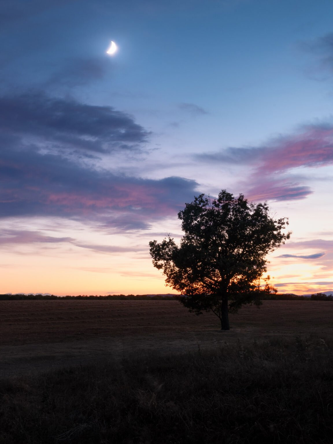 Clair de lune à Quinson, France.