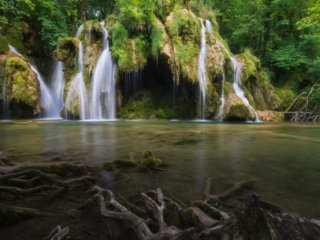 Waterfall of Les Tufs in Jura