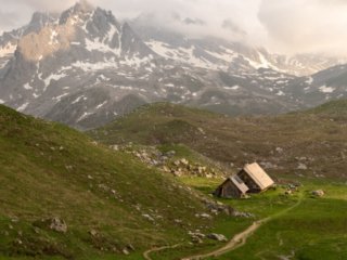 High mountain refuge of Merlet lakes