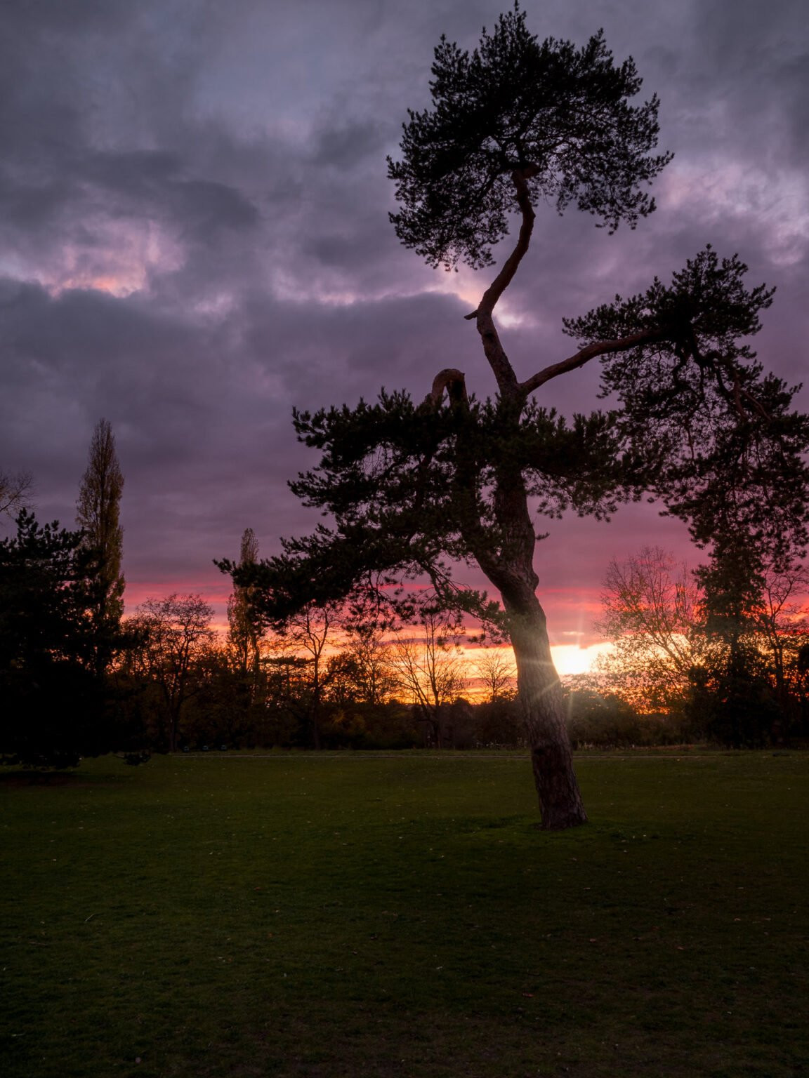 Sunset in Le Vésinet, France.