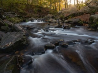 Waterfall of Vaux de Cernay in autumn