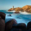 Lighthouse of Ploumanach, Brittany, France.