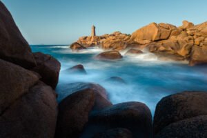 Lighthouse of Ploumanach, Brittany, France.
