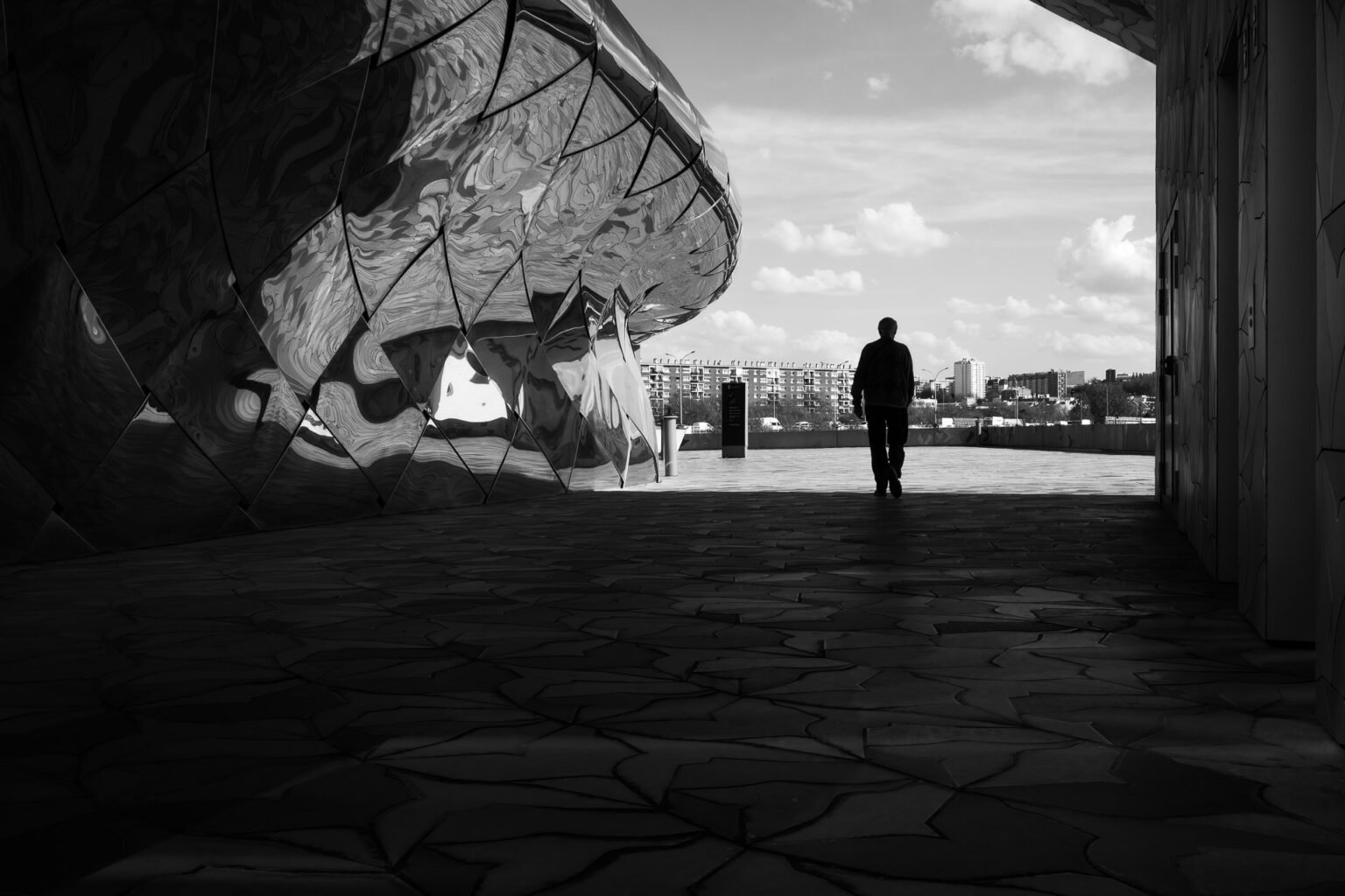 Homme mystérieux à la Philarmonie de Paris