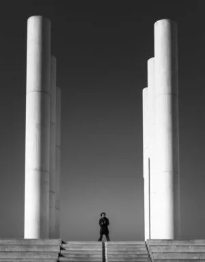 Standing at Axe Majeur of Cergy, France