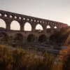 Pont du Gard at sunset