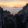 View from Calanques d'En-Vau at sunset, Marseille, France.