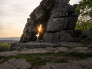 Roc-La-Tour at sunset, Montherm&eacute;, France.
