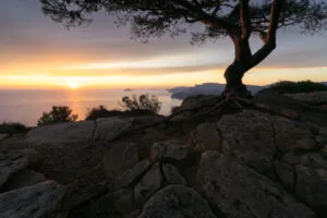 Sunset at Cap Canaille, Cassis, France.