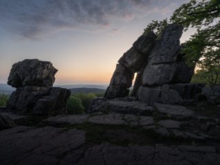 Roc-La-Tour at sunset, Montherm&eacute;, France.