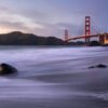 Golden gate bridge at blue hour, San Francisco, USA.