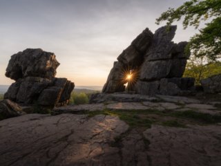 Roc-La-Tour at sunset, Montherm&eacute;, France.