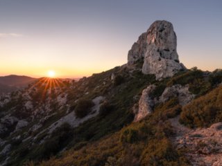 Pilon du roi at sunset, Simiane-Collongue, France.