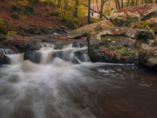 Waterfall des Petits moulins, Cernay-la-ville, France.