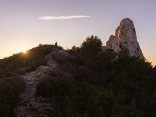 Pilon du roi at sunset, Simiane-Collongue, France.