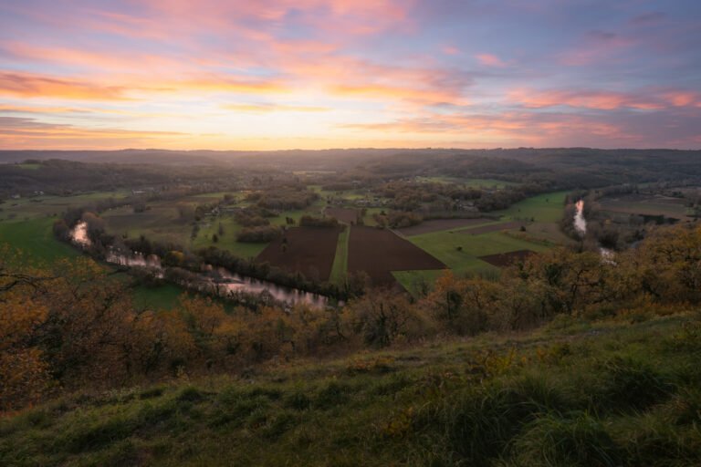 Sunrise at Côte de Jor, Saint-Léon sur Vézère, France.