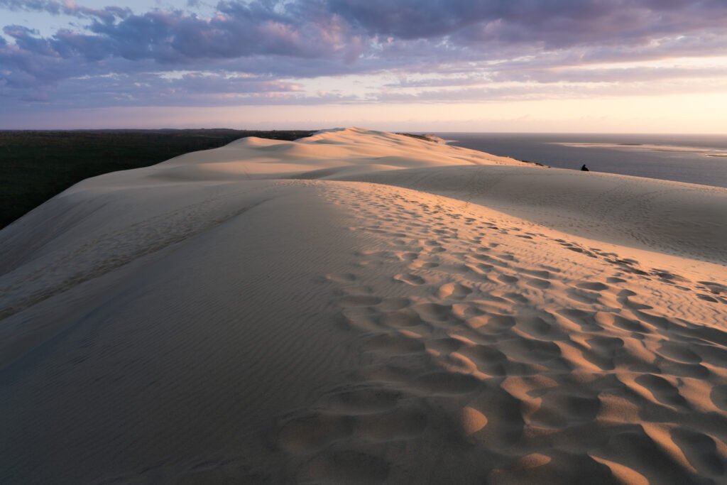 Sunset on Dune du Pilat, France.